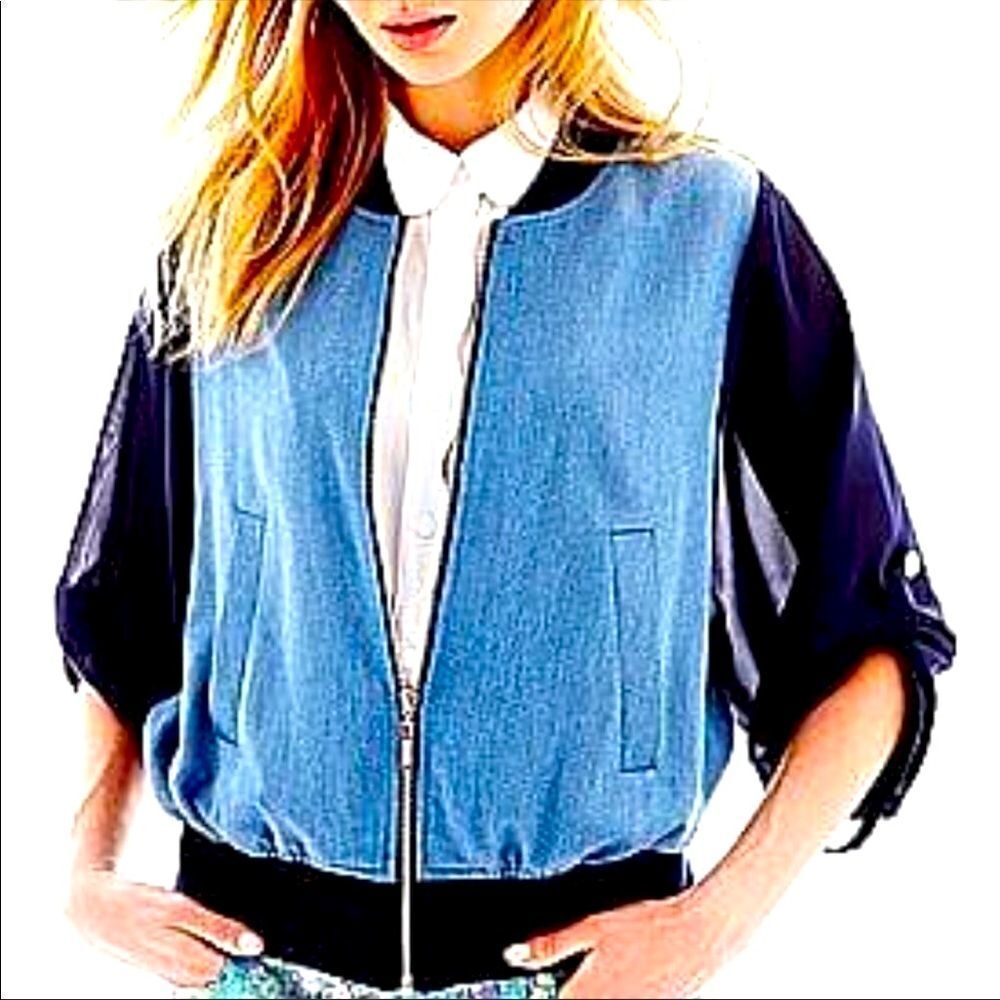 Lamour Nanette leapore chambray bomber‎